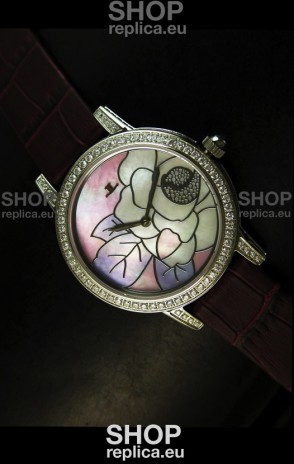 Jaeger LeCoultre Japanese Quartz Movement Ladies Watch - Brown Strap