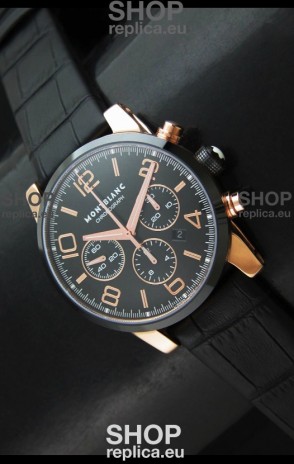 Mont Blanc Timewalker Swiss Watch in Rose Gold Case - Ultimate Mirror Replica