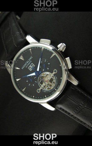 Mont Blanc Flying Tourbillon Japanese Replica Watch in Black Dial
