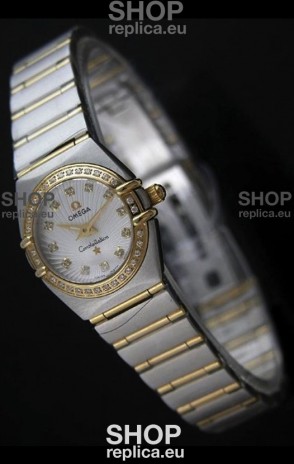 Omega Constellation Chronometer Lady Swiss Watch Two Tone - Real 18K Gold 