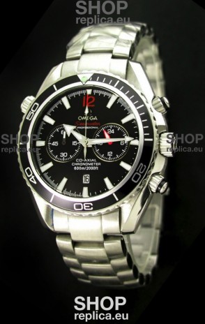 Omega Seamaster Chronometer Japanese Replica Watch in Black Dial