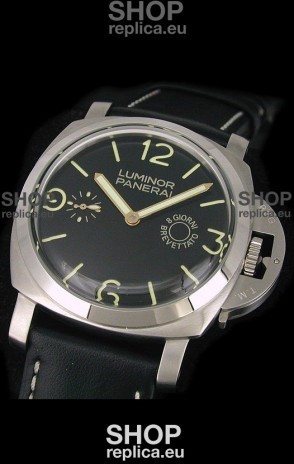 Panerai Luminor 8 Days Swiss Watch in Black Dial