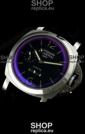 Panerai Luminor GMT 8 Days Watch in Black Dial