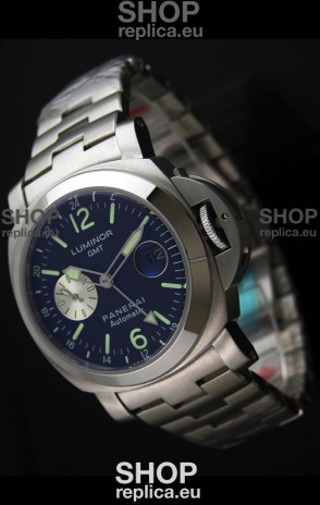 Panerai Luminor GMT Swiss Automatic Watch in Stainless Steel