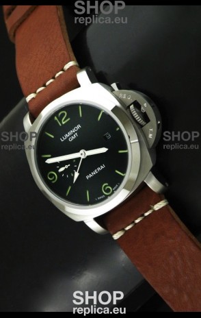 Luminor GMT Panerai Japanese Replica Automatic Watch in Black Dial