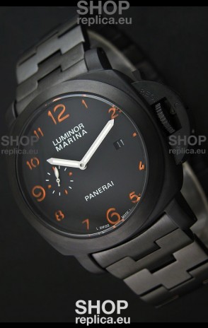 Panerai Luminor Marina Japanese Replica Watch in Orange Markers