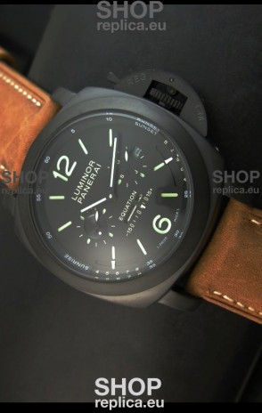 Panerai PAM365 L’Astronomo Luminor 1950 GMT Equation of Time Watch Black Dial PVD
