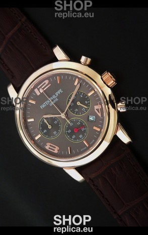 Patek Philippe Perpetual Calender Japanese Steel Watch in Brown Dial