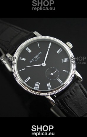 Patek Philippe Calatrava Japanese Mens Watch in Black Dial