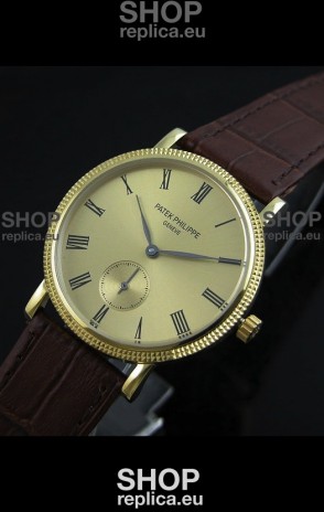 Patek Philippe Calatrava Japanese Mens Watch in Yellow Gold 