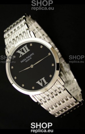Patek Philippe Geneve Men Japanese Watch in Black Dial