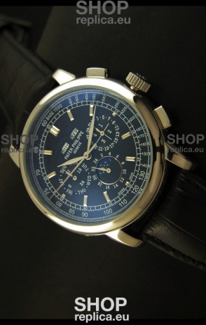 Patek Philippe Complications Japanese Replica Watch in Black Dial