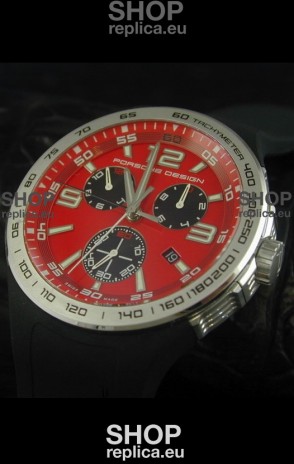 Porsche Design Flat Six P'6320 Japanese Watch in Red Dial