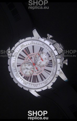Roger Dubius Excalibur Chronoexcel Swiss Watch in White Dial