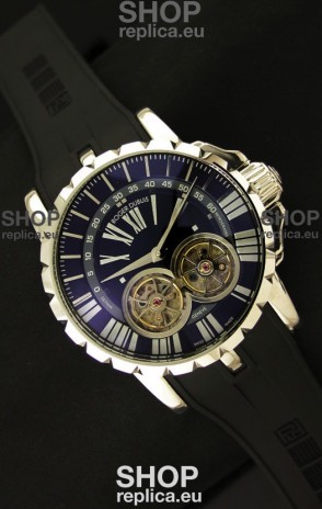 Roger Dubuis Chronoexcel Japanese Replica Automatic Watch in Blue Dial