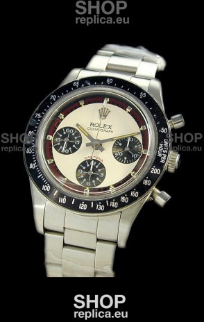 Rolex Daytona Paul Newman Edition Replica Steel Watch in White Dial