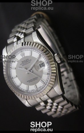 Rolex Datejust Oyster Perpetual Superlative ChronoMeter Replica Watch in White & Grey Dial