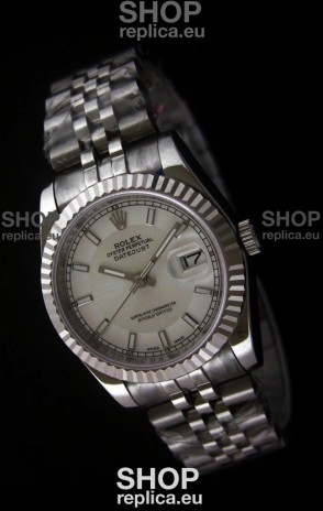 Rolex Datejust Mens Japanese Replica Watch in White Dial