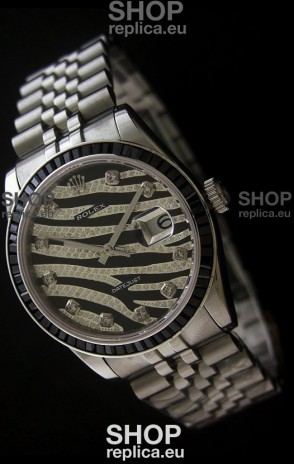 Rolex Datejust Mens Japanese Replica Watch in Leopard Dial