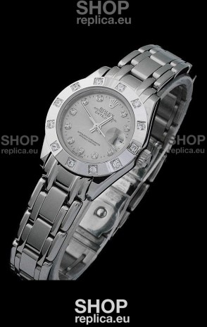 Rolex Datejust Ladies Japanese Replica Ladies Watch in Grey Dial
