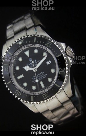 Rolex Sea-Dweller Deepsea Swiss Replica Steel Watch in Black Dial