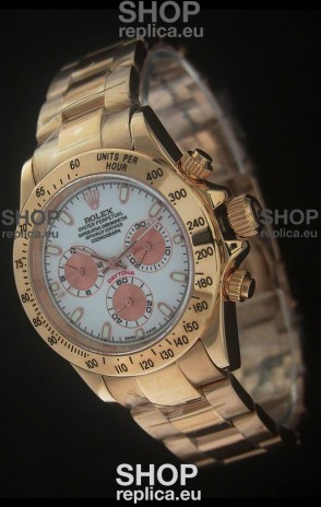 Rolex Daytona Japanese Replica Gold Watch in Rose Gold Subdials