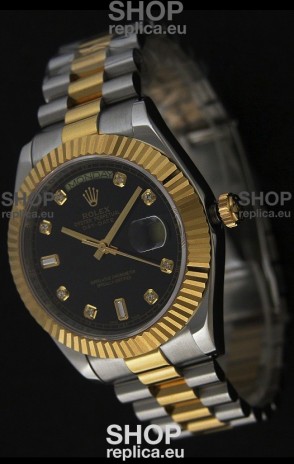 Rolex Datejust Swiss Replica Two Tone Yellow Gold Watch 