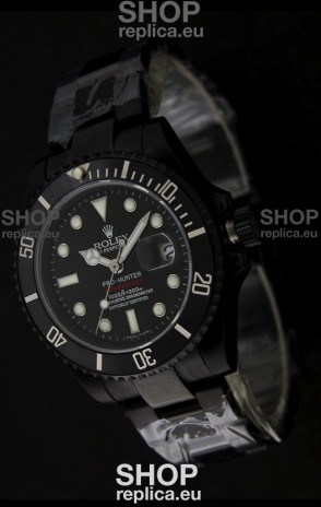 Rolex Submariner Pro Hunter Japanese PVD Watch in Black Carbon Dial