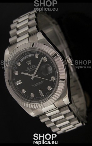 Rolex Oyster Perpetual Day Date Japanese Replica Watch in Black Dial