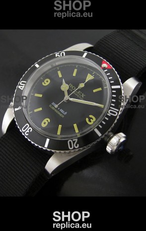 Rolex Submariner Swiss Replica Watch in Domed Crystal and Nylon Strap