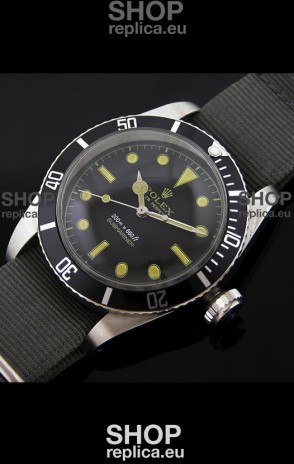 Rolex Submariner Swiss Replica Watch in Domed Crystal Nylon Strap