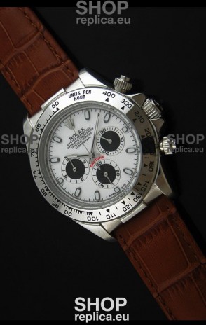 Rolex Daytona Japanese Replica Steel Watch in Black Subdials
