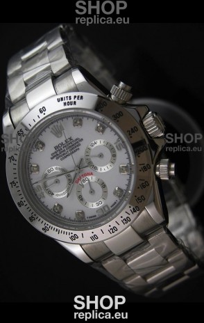 Rolex Daytona Japanese Replica Steel Watch in Diamond Hour Markers 