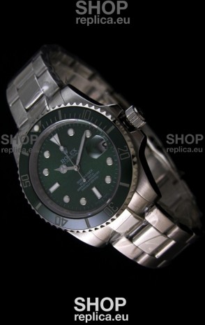 Rolex Submariner Swiss Gold Watch in Green Dial with Green Ceramic Bezel