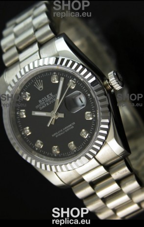 Rolex Replica Datejust Mens Japanese Watch in Black Dial - 41MM