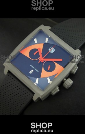 Tag Heuer Monaco Limited Edition Japanese Replica Titanium Watch in Orange Markers