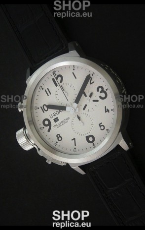 U-Boat Flightdeck Steel Watch in White Dial