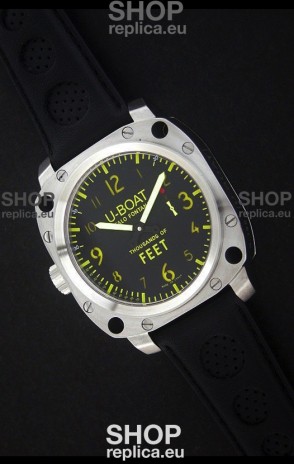 U-Boat Thousands of Feet Swiss Steel Automatic Watch in Yellow Markers