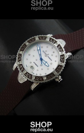 Ulysse Nardin Lady Diver White Starry Night Swiss Automatic Watch in Brown Strap