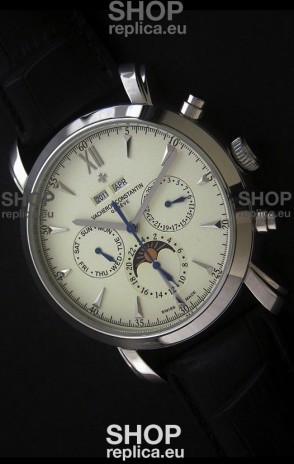 Vacheron Constantin Perpetual Calendar Japanese Watch in White Dial