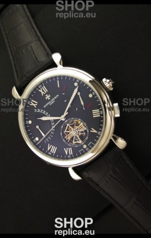 Vacheron Constantin Reserve Tourbillon Japanese Replica Watch in Black Dial