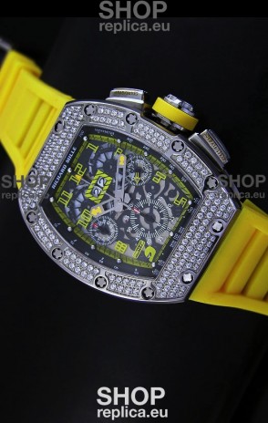 Richard Mille Filippe Massa Edition Titanium Swiss Replica Watch in Yellow Strap