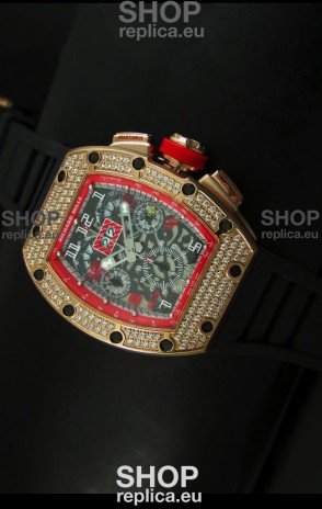 Richard Mille Filippe Massa Edition Titanium Swiss Replica Watch in Pink Gold Case