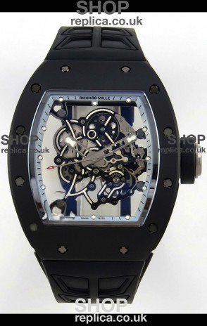 Richard Mille RM055 FREE SPRUNG MVMNT Black Ceramic Grey Inner Bezel Super Clone Watch 