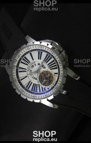 Roger Dubuis Excalibur Tourbillon Watch Japanese Movement - White Dial