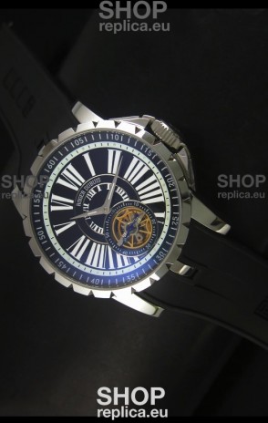 Roger Dubuis Excalibur Tourbillon Watch Japanese Movement - Black Dial