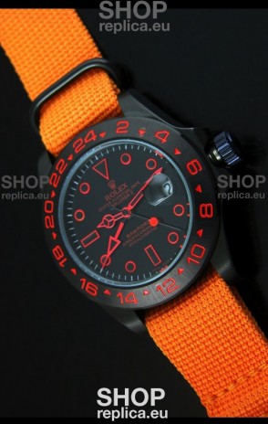 Rolex Explorer II Bamford Stealth and Flame Edition Navy Nylon Strap Replica Watch