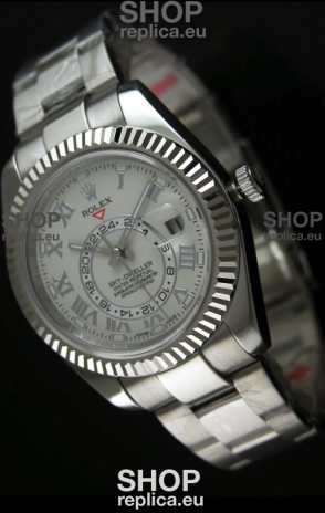 Rolex Sky-Dweller Stainless Steel Watch in White Dial