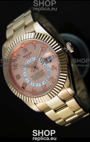 Rolex Sky-Dweller 18K Rose Gold Watch in Salmon Dial Arabic Numerals