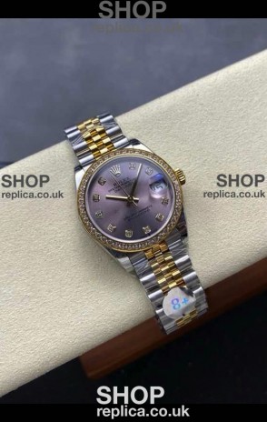 Rolex Super Clone Datejust 31MM Pink Dial Yellow Gold Super Clone Watch 
